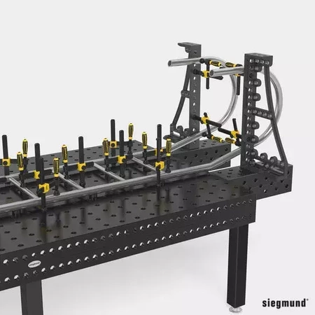 Kątownik montażowy i blokujący SIEGMUND SYSTEM 28 800GK, azotowany, stoper lewy