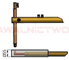 Para ramion do zgrzewarki PEI POINT CB-90 IRD BSP, dolne ramię zredukowane proste PE-91, 45x700