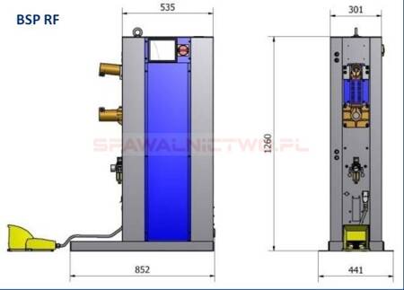 Zgrzewarka z dociskiem pneumatycznym PEI POINT BSP 216 RF @50%-15 kVA, sterownik zgrzewania PX1700ECO